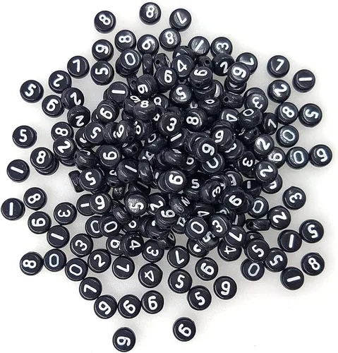 Vista 7 de 800 cuentas redondas blancas de letras del alfabeto acrílico de 4x7mm de la A a la Z, formas mixtas de plástico, cuentas sueltas a granel