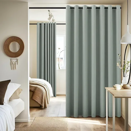 Vista 197 de NICETOWN - Divisor de habitación, cortina opaca divisora de habitación con función de aislamiento térmico, panel para puerta corredera o patio