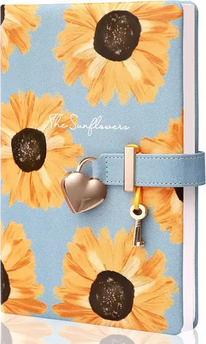 Vista 9 de Cuaderno de viaje con cierre en forma de corazón con llave, diario personal de piel sintética para niñas y niños, 5.3 x 7 pulgadas de Lock Diary