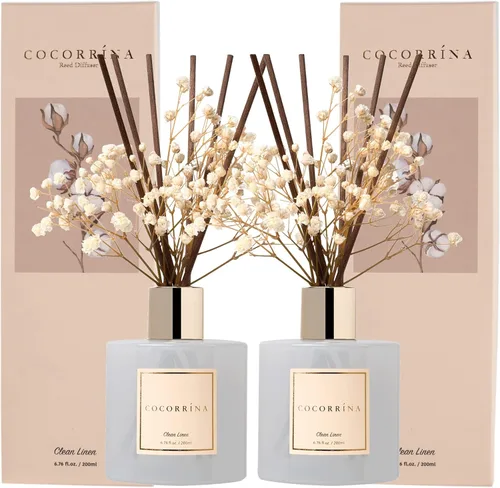 Vista 28 de Cocorrína Difusor de varillas – Difusor perfumado de vainilla cálida con 8 varillas, difusor de varillas de fragancia para el hogar para decoración