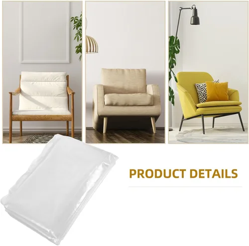 Vista 5 de COHEALI Transparent High Elasticity PE Sofa Cover Protector for Small Loveseat Washable Dust-Resistant Couch Slipcover for Moving and Furniture