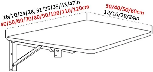 Vista 6 de Mesa de pared multifunción escritorio de estudio de escritura, mesa de comedor plegable de cocina, mesas de barra flotante, escritorio
