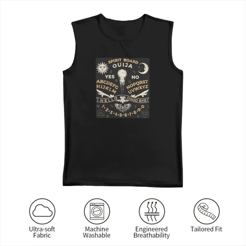 Vista 4 de Game Ouija Board Pattern Tank Tops Mans T-Shirt Sleeveless T-Shirt