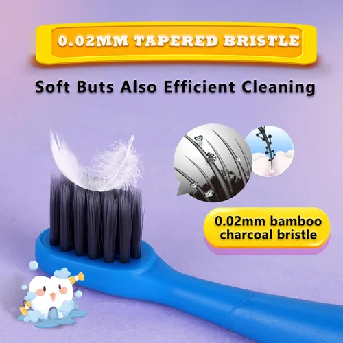 Vista 4 de Compatible con cabezales de repuesto para cepillos de dientes eléctricos Burst Kids con tapas de cubierta antipolvo, perfecto para cepillo de Azul