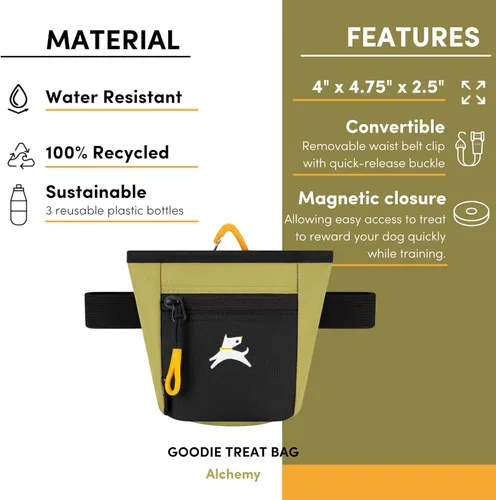 Vista 6 de Bolsa de golosinas OllyDog, bolsa de golosinas para perros, clip de cinturón para la cintura para entrenamiento con las manos libres, cierre