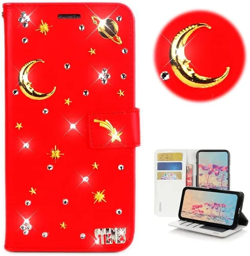Vista 8 de STENES Bling - Funda tipo cartera para teléfono compatible con Samsung Galaxy Z Fold 2 5G, elegante, hecha a mano en 3D, diseño de elefante