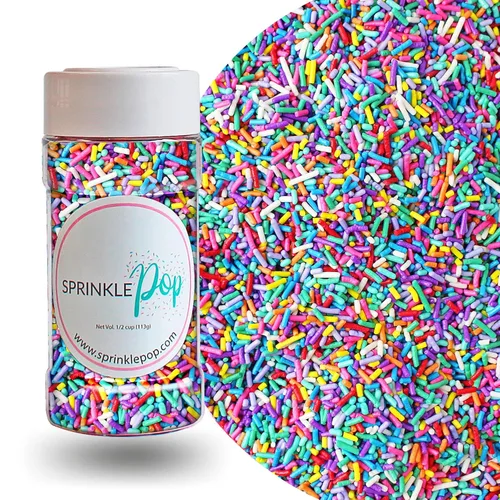Vista 8 de Sprinkle Pop Ultimate Unicorn Rainbow Jimmies - Mezcla de espolvoreos, rosa, morado, verde, azul, amarillo, naranja, rojo y blanco, gránulos