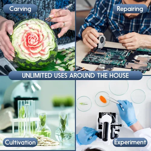 Vista 9 de Medicure - Bisturíes desechables de varios tamaños, cuchillas afiladas de acero inoxidable Paquete de 10 Bolsas individuales estériles