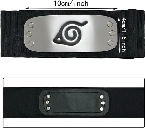 Vista 2 de ODINGONS Diadema de cosplay de ninja, diadema de anime ninja, diadema anti hojas de pueblo, cosplay