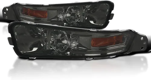 Vista 9 de SPEC-D TUNING Faros de parachoques con carcasa negra y lentes transparentes compatibles con Ford Mustang Gt V6 2005-2009, par de montaje izquierdo