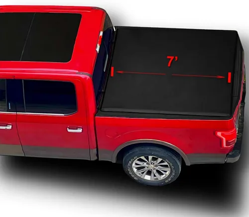 Vista 11 de Cubierta rígida de tres pliegues para caja de camión de 5 pies 7 pulgadas para Nissan Titan 2004-2015 cubierta de plataforma corta FRP Tonneau