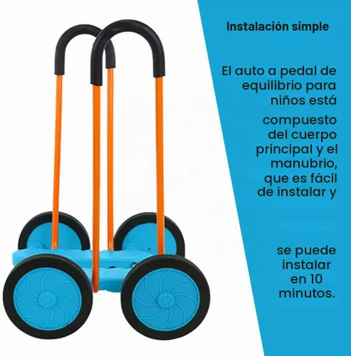 Vista 6 de Bicicleta de pedal de equilibrio para niños, vehículo de entrenamiento aerotabla, scooter de ejercicio de equilibrio de confianza en uno mismo Azul