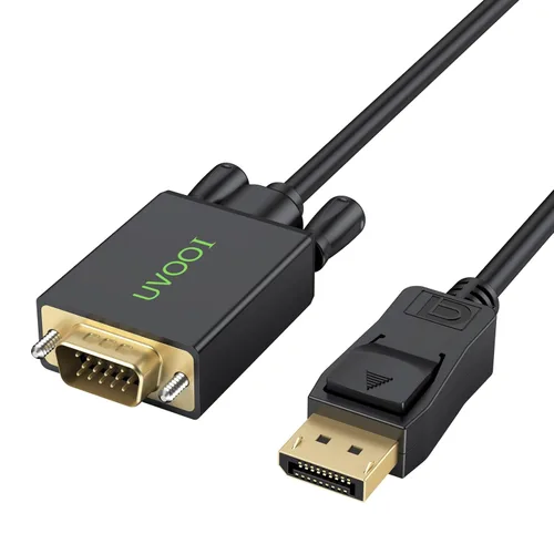 Cable adaptador de puerto de pantalla a VGA de 6 pies, DisplayPort DP a VGA macho, chapado en oro, compatible con Dell, HP Lenovo, ASUS y más
