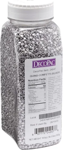 Vista 29 de DECOPAC Quins Fancy Sprinkles, 19.5 onzas, chispas de caramelo en recipiente de mano, gránulos comestibles para pasteles de celebración, cupcakes
