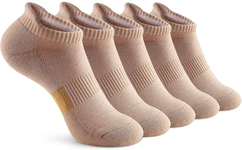 Gonii - Calcetines tobilleros para mujer, para correr, atléticos, invisibles, acolchados, 5 pares