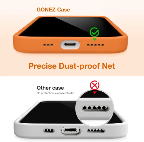 Vista 1502 de GONEZ Funda magnética para iPhone 14, compatible con Magsafe, con protector de pantalla + protector de cámara, forro de microfibra antiarañazos