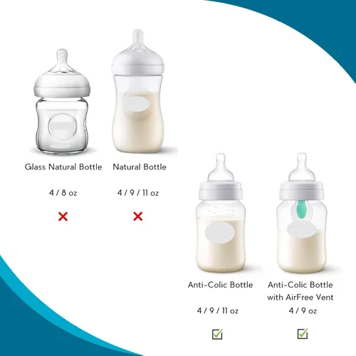 Vista 2 de Asas para biberones compatibles con biberones Philips Avent anticólicos y AirFree, soporte para biberones compatible con Avent, 4 unidades (blanco)
