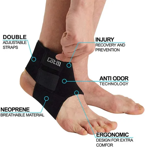 Vista 2 de Cotill Soporte de Tobillo para Hombres y Mujeres - Tobillera de Neopreno Transpirable Ajustable para Esguince para Correr, Baloncesto