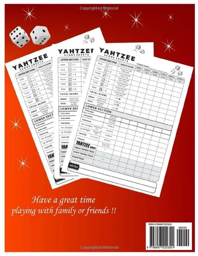 Vista 2 de Yatzee Score Pads Large Print Score Book with Size 8.5 x 11 inches for Scorekeeping