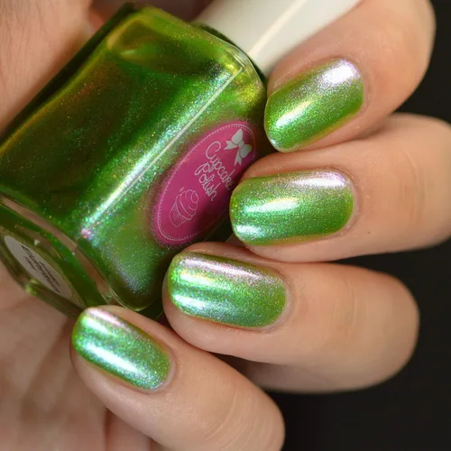 Vista 4 de Eldhraun - Pea Green Nail Polish Shifting Nail Polish by Cupcake Polish