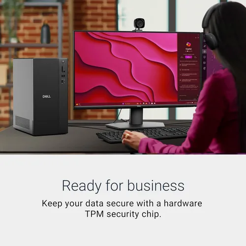 Vista 5 de Dell Tower Desktop ECT1250 - Procesador Intel Core Ultra 7-265, gráficos UHD, memoria de 32 GB, SSD M.2 de 1 TB, lector de tarjetas SD 3.0, teclado