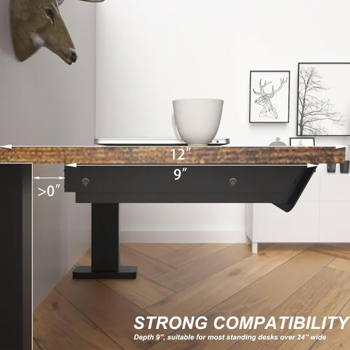 Vista 6 de Under Desk Drawer with Removable Tray, 15.4" Wide 2-in-1 Organizer – 60° Ergonomic Tilt, 4-Compartment Insert for Pens, Phones & Cables, Ball