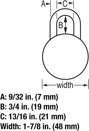 Vista 6 de Master Lock 1514D Candado de combinación, 1-7/8 pulgadas. Ancho 3/4 pulgadas. Grillete largo, esfera púrpura, 1.875 pulgadas
