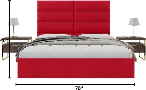 Vista 132 de Vänt - Paneles tapizados de cabecera para montar en la pared, diseño Isabelle, 60 x 23 pulgadas, configuración de 4 paneles individuales