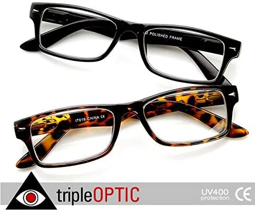 Vista 5 de zeroUV Casual Fashion Horned Rim Rectangular Frame Clear Lens Eye Glasses