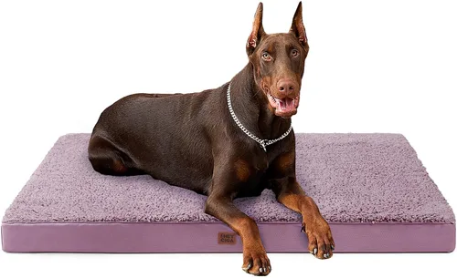 Vista 64 de EHEYCIGA Camas ortopédicas XXL para perros jumbo con funda extraíble lavable para jaula, gris, 47 x 29 pulgadas