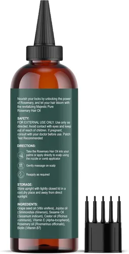 Vista 9 de Majestic Pure Aceite 100% Puro de Lavanda con Vitamina E para Cuidado del Cabello, Fórmula Fortalecedora, Nutritiva y Voluminizadora con Vitamina E