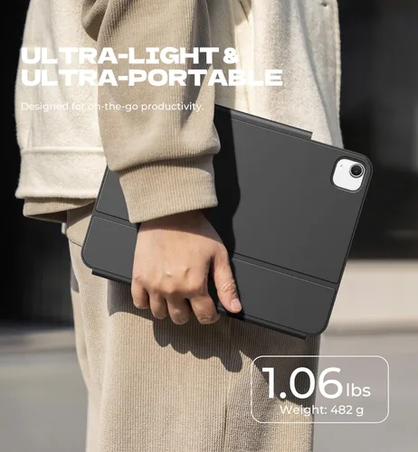 Vista 4 de Dexnor Funda de teclado para iPad Air de 11 pulgadas (M3 2025/M2 2024) y iPad Pro 11 (4ª/3ª/2ª/2ª/1ª generación) y iPad Air 5ª/4ª