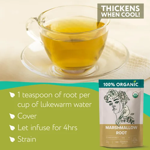 Vista 7 de Té de raíz de malvavisco orgánico (10 onzas) – Hierba de raíz de marshmellow (Althaea Officinalis) – Té para capa de garganta, tos, forro intestinal