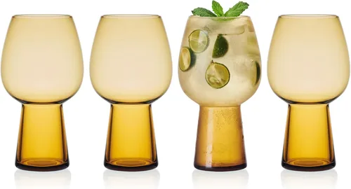 Vista 6 de Mikasa Phoebe Goblet - Vaso de cerveza (4 unidades), color ámbar