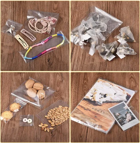 Vista 6 de UXCELL 200 bolsas transparentes para violonchelo, 2-1/4 pulgadas x 9-3/4 pulgadas, bolsas de plástico autosellantes OPP para embalaje de galletas