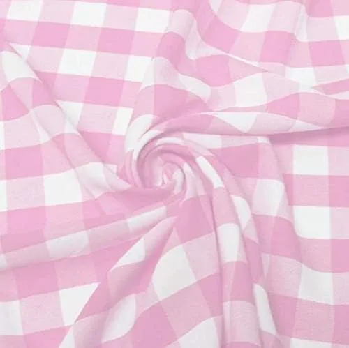 Vista 9 de Tela de popelina de poliéster a cuadros de 60 pulgadas de ancho, color aguamarina y blanco, 1 yarda