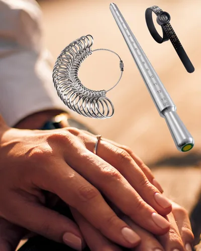 Vista 6 de Meowoo Juego de herramientas de medición de anillos con lupa, herramientas de medición de mandril de anillo sólido cónico integrado para reparación