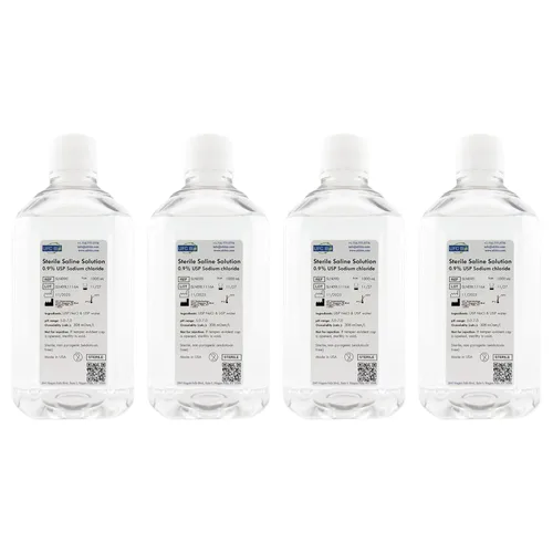 Vista 9 de Solución salina estéril, 0.9% – Grado USP - Lavado de heridas de uso múltiple, cuidado posterior a perforaciones y tatuajes – Filtrada de 0.05μm
