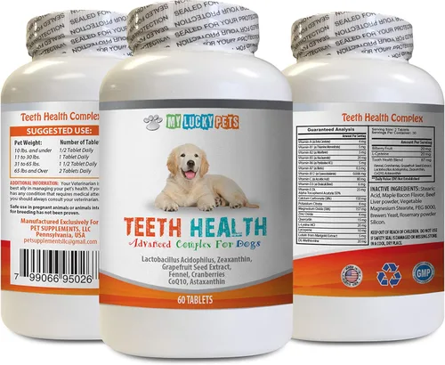 Oral Care for Dogs Bad Breath - Advanced Teeth Health for Dogs - Fights Bad Breath - Best Looking Gums and Teeth - Dog Vitamin e - 60 Tablets (1