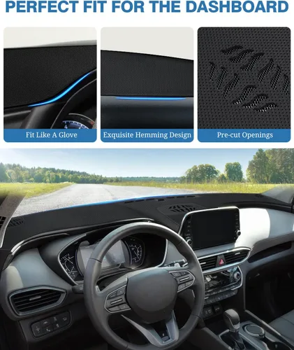 Vista 279 de FIILINES - Cubierta para tablero, accesorio para tablero de malla antideslizante, parasol sin reflejos y protector compatible con Toyota Tundra