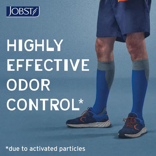 Vista 7 de JOBST Calcetines deportivos de compresión hasta la rodilla, 15-20 mmHg, negro/gris, talla S