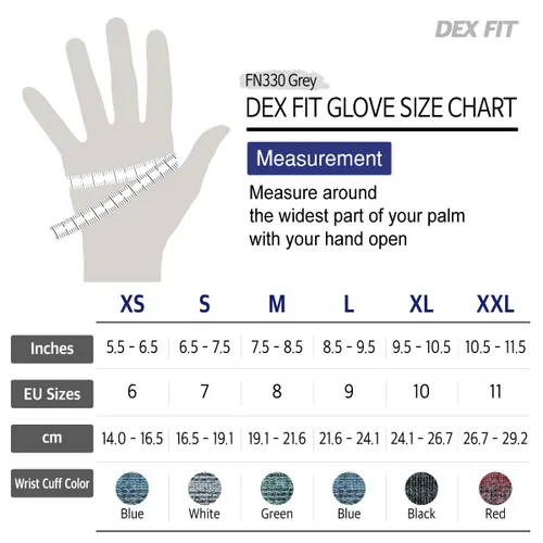 Vista 6 de DEX FIT FN330 - Guantes de trabajo de nitrilo, ajuste elástico 3D, agarre potente, táctil inteligente, recubierto de espuma resistente, fino