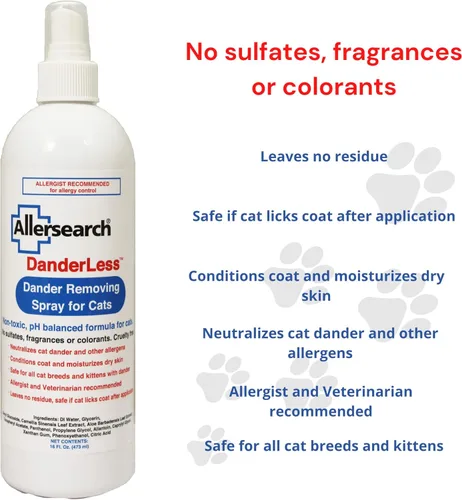 Vista 4 de Allersearch Spray eliminador de caspa sin caspa para gatos
