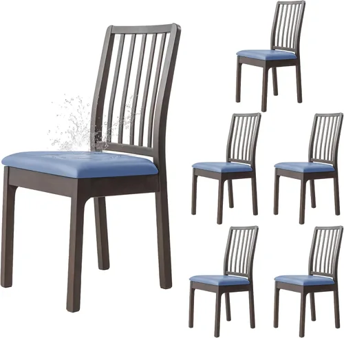 Vista 20 de Dimatic Juego de 2 fundas de asiento para silla, de piel sintética, impermeables, fundas elásticas para sillas de comedor, fundas protectoras