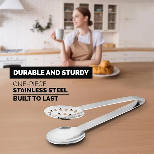 Vista 5 de Orblue Coladores de té de acero inoxidable de mango largo, paquete de 1