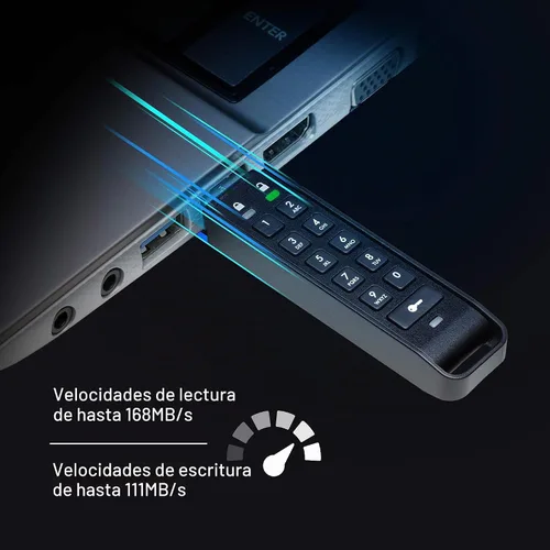 Vista 2 de iStorage datAshur Personal2 32 GB Unidad flash segura Protección con contraseña Portátil Cifrado de hardware de grado militar Negro