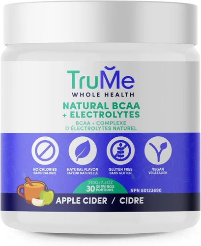 TruMe BCAA en polvo con electrolitos – Suplemento de aminoácidos sin azúcar – Sidra de manzana – Recuperación informada deportiva certificada