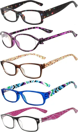 Vista 8 de OWL Readers - Paquete de 5 lentes de lectura elegantes para mujer con hermosos patrones para mujer, bisagra de resorte de lujo, aspecto elegante
