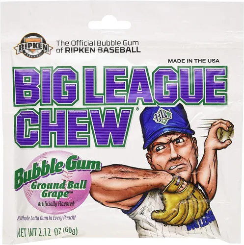 Vista 3 de Big League - Chicle masticable, original y uva, paquete de 2 (una caja de cada uno) (paquetes de 24 a 2.12 onzas en total)