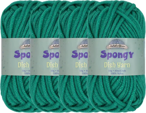 Vista 11 de JubileeYarn Hilo esponjoso para platos - 50 g/madeja de nylon grueso - paño de cocina - negro - 4 madejas